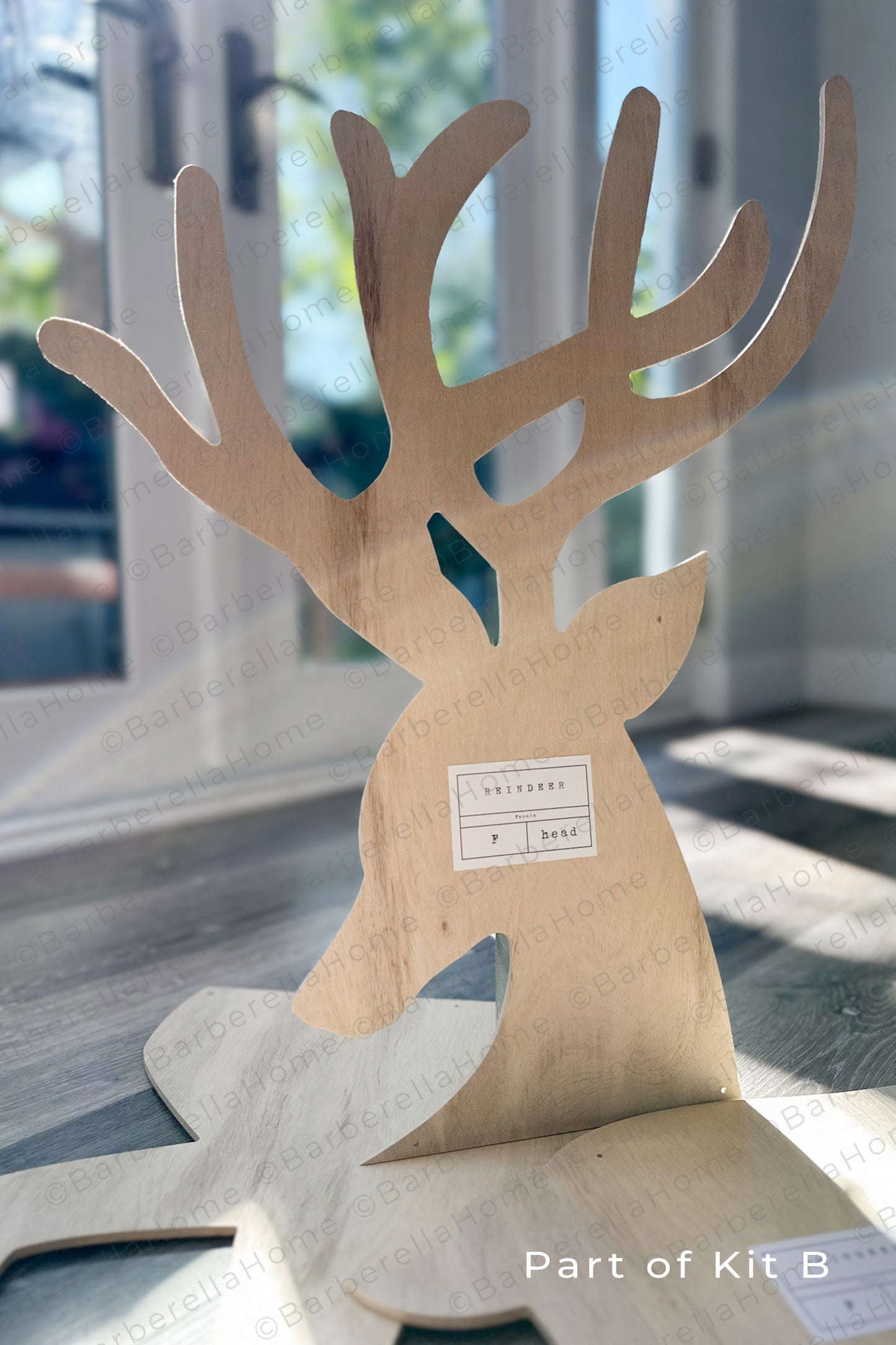 Pre-cut DIY Kit B - Unfinished wood cut outs of the BarberellaHome Trees and Reindeer Display