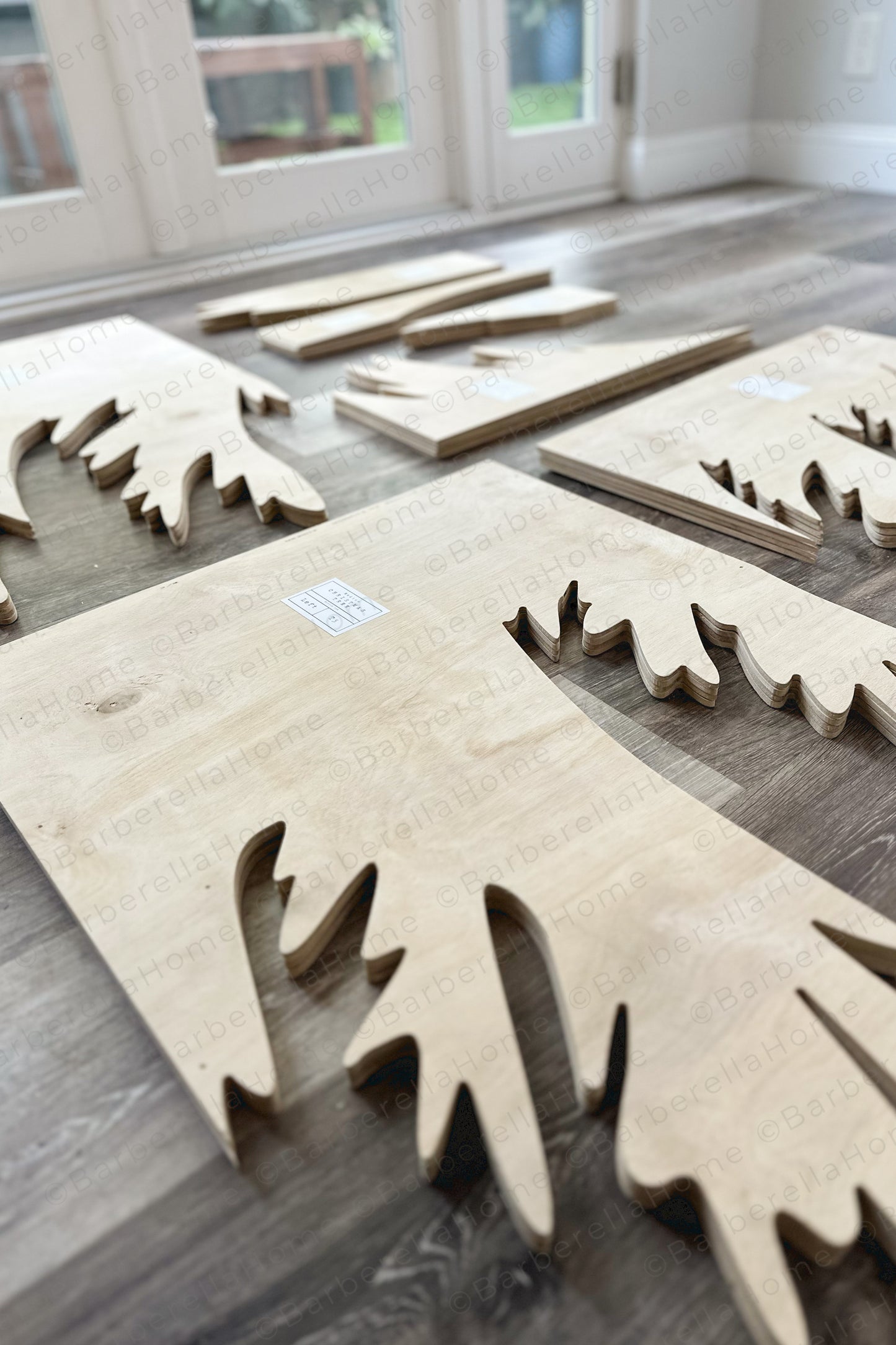 Pre-cut DIY Kit B - Unfinished wood cut outs of the BarberellaHome Trees and Reindeer Display