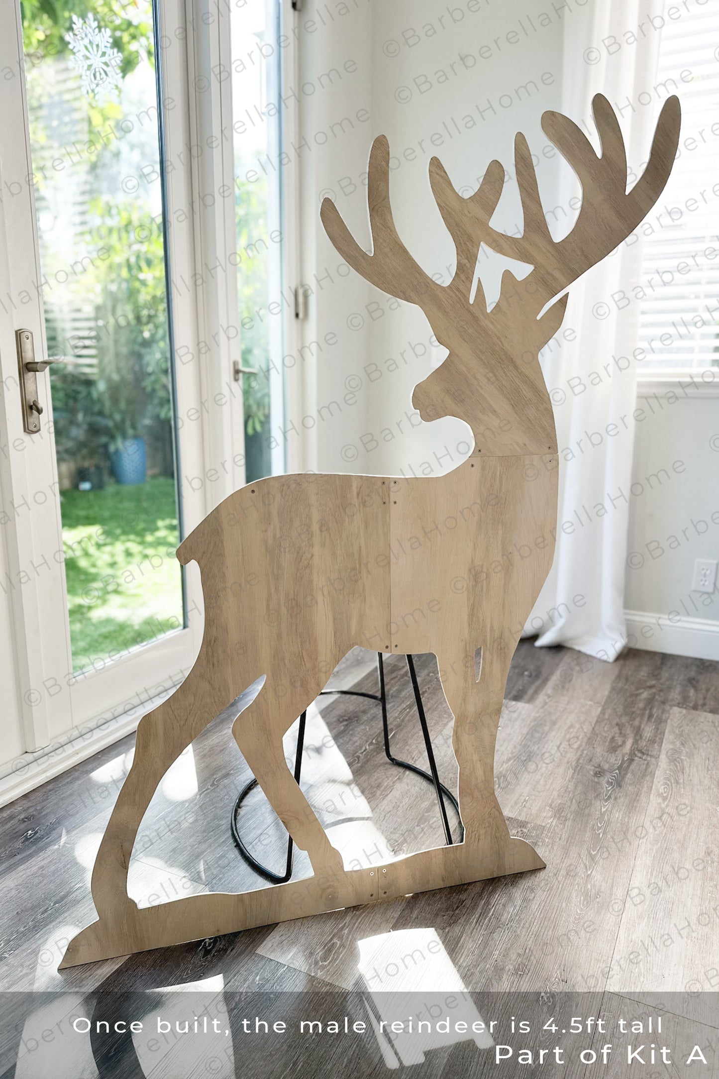 Pre-cut DIY Kit B - Unfinished wood cut outs of the BarberellaHome Trees and Reindeer Display