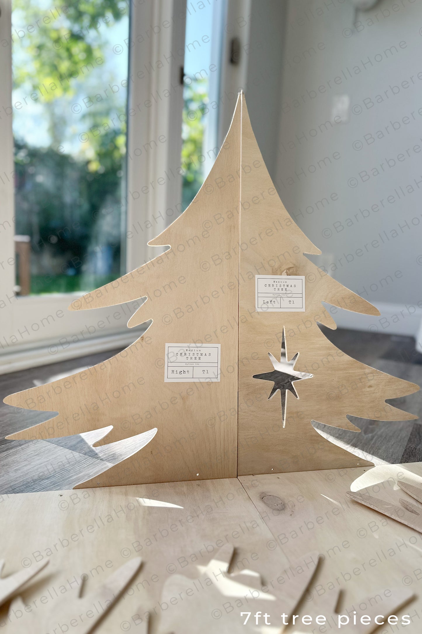 Pre-cut DIY Kit B - Unfinished wood cut outs of the BarberellaHome Trees and Reindeer Display