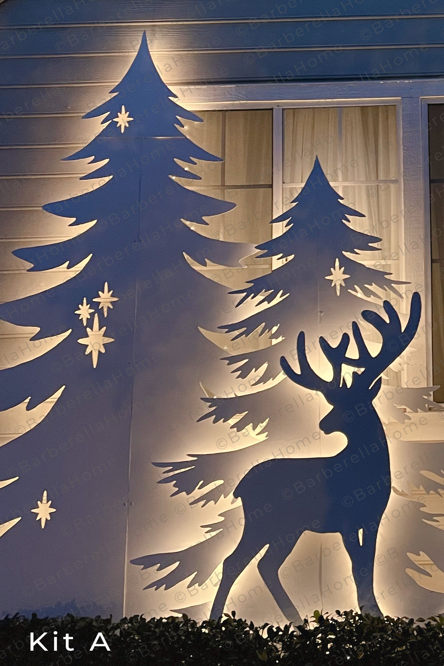 Pre-cut DIY Kit B - Unfinished wood cut outs of the BarberellaHome Trees and Reindeer Display